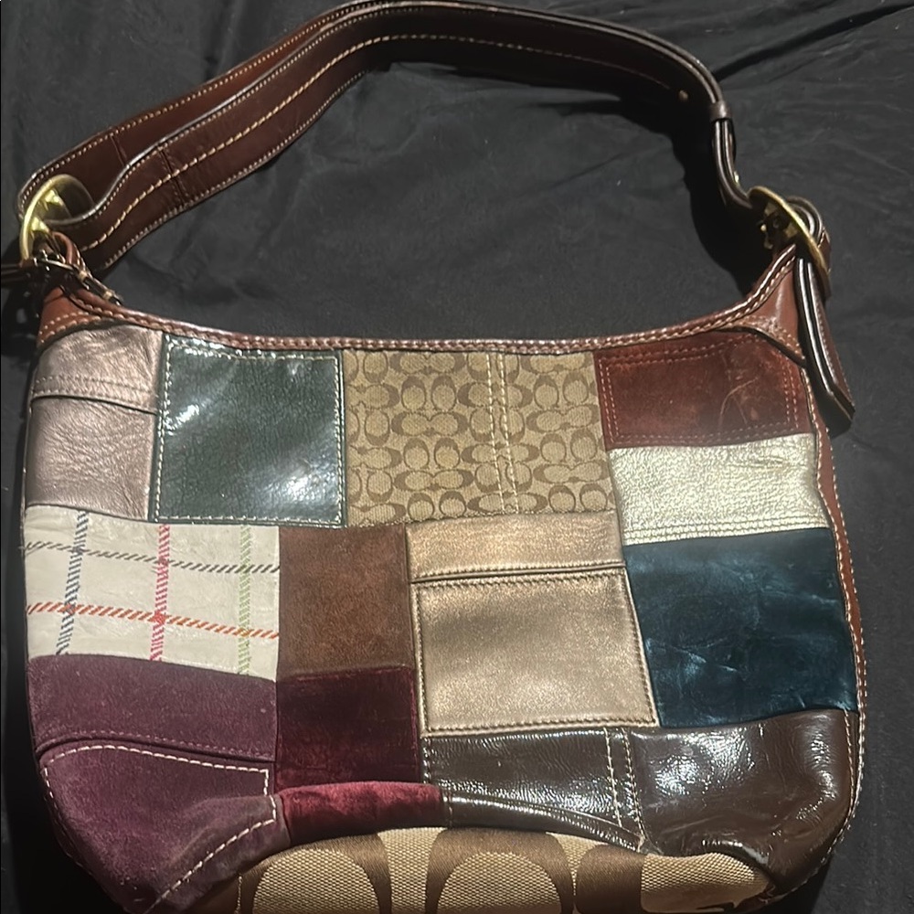 Limited Edition Coach Holiday Patchwork Shoulder … - image 3